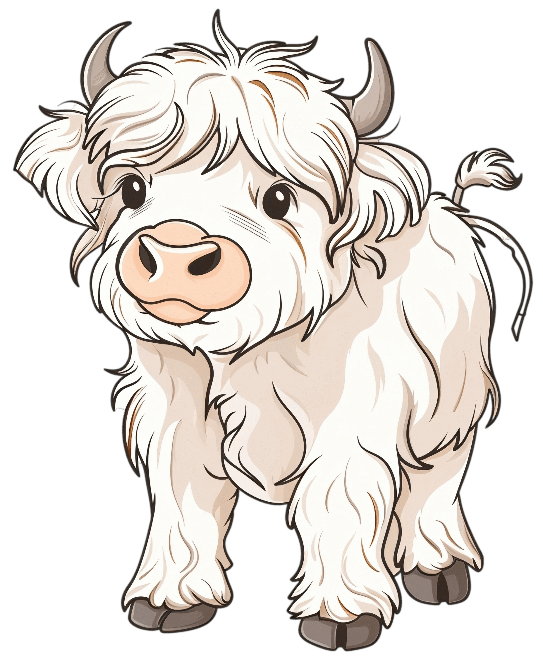 mini white highland cow cartoon 15783749